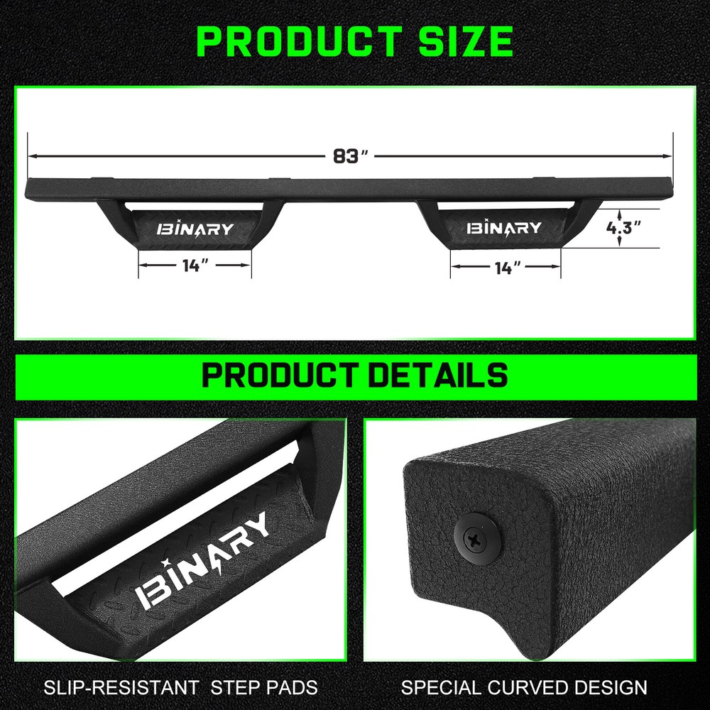 FOR 2005-2023 Tacoma Double Cab/Crew Cab Drop Side Steps Nerf Bar Running Board
