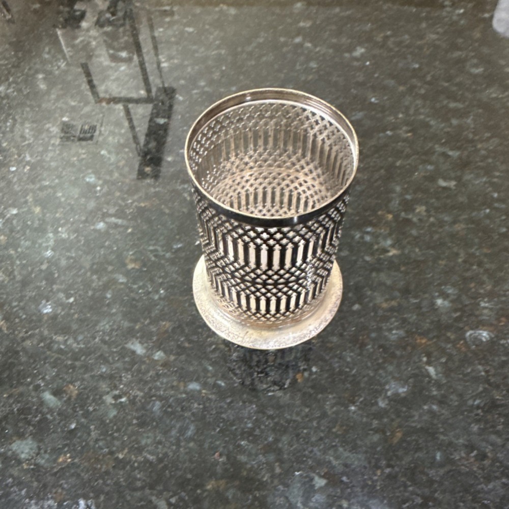 Delta Quality Plate Silverplate Cup Openwork Dish Coaster Made in England