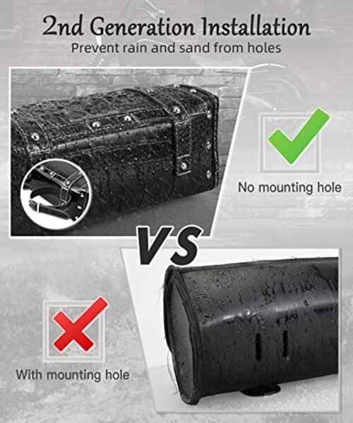 Motorcycle Fork Bag Handlebar Bag Crocodile Skin Black-Crocodile Pattern