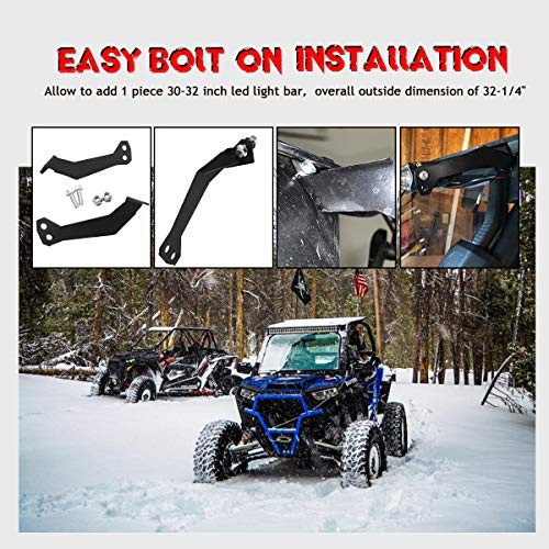 30 Inch Led Light Bar Mounting Bracket for Polaris Upper Windshield Roll Cage