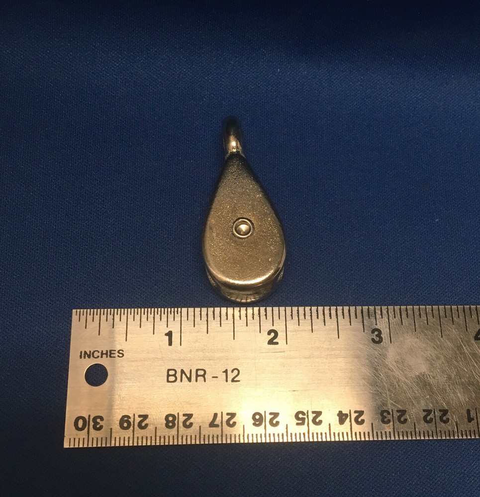 Block Tackle Pulley Fixed Eye 3/8 Inch Diameter NOS