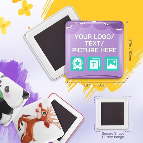 Square Magnet Button Maker Press Machine with 100 Sets Square Badge Making
