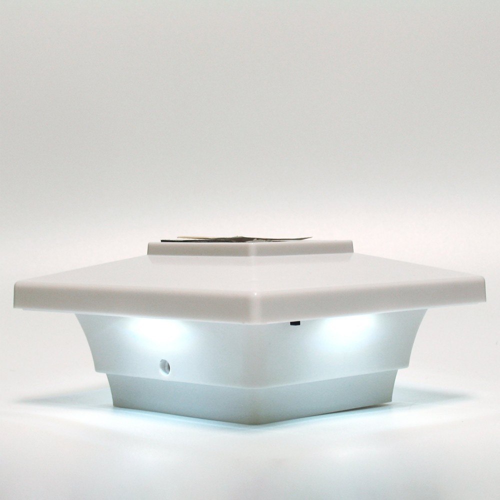 Solar Post Deck Cap Light 4x4 White Low Profile 4 SMD LEDs (8 Pack) PL251