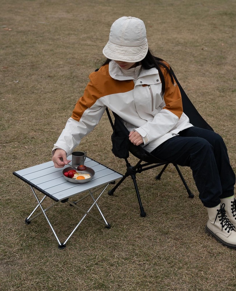 iClimb Ultralight Compact Camping Folding Table with Carry Bag Small, Silver