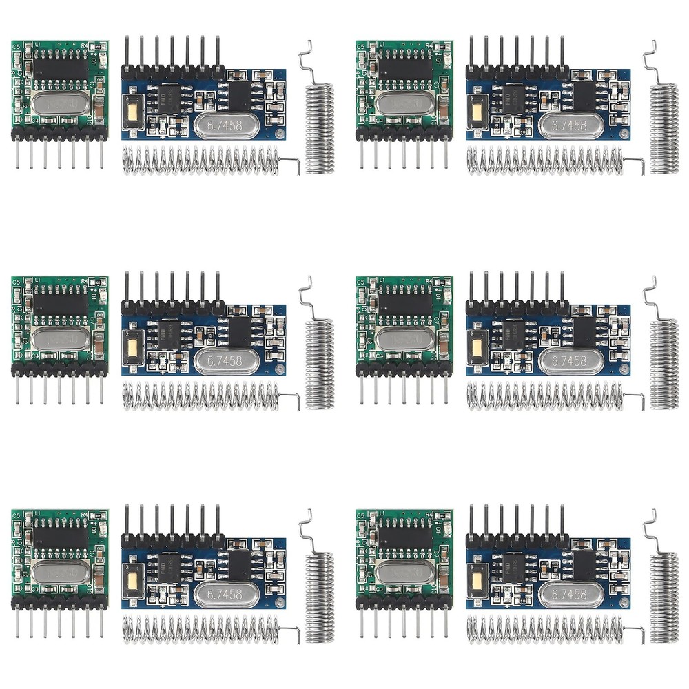 6 PCS 433mhz Wireless RF Transmitter Receiver 4 Channel Link Kit 1527 Code