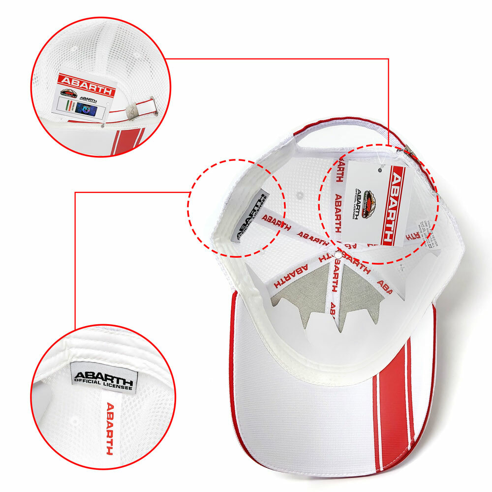 Abarth White Summer Curved Visor Hat