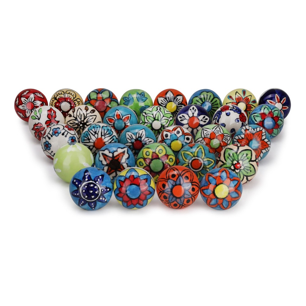 Cabinet Multicolor Assorted Ceramic Drawer Pull Handle Kitchen Cupboard Wardr...