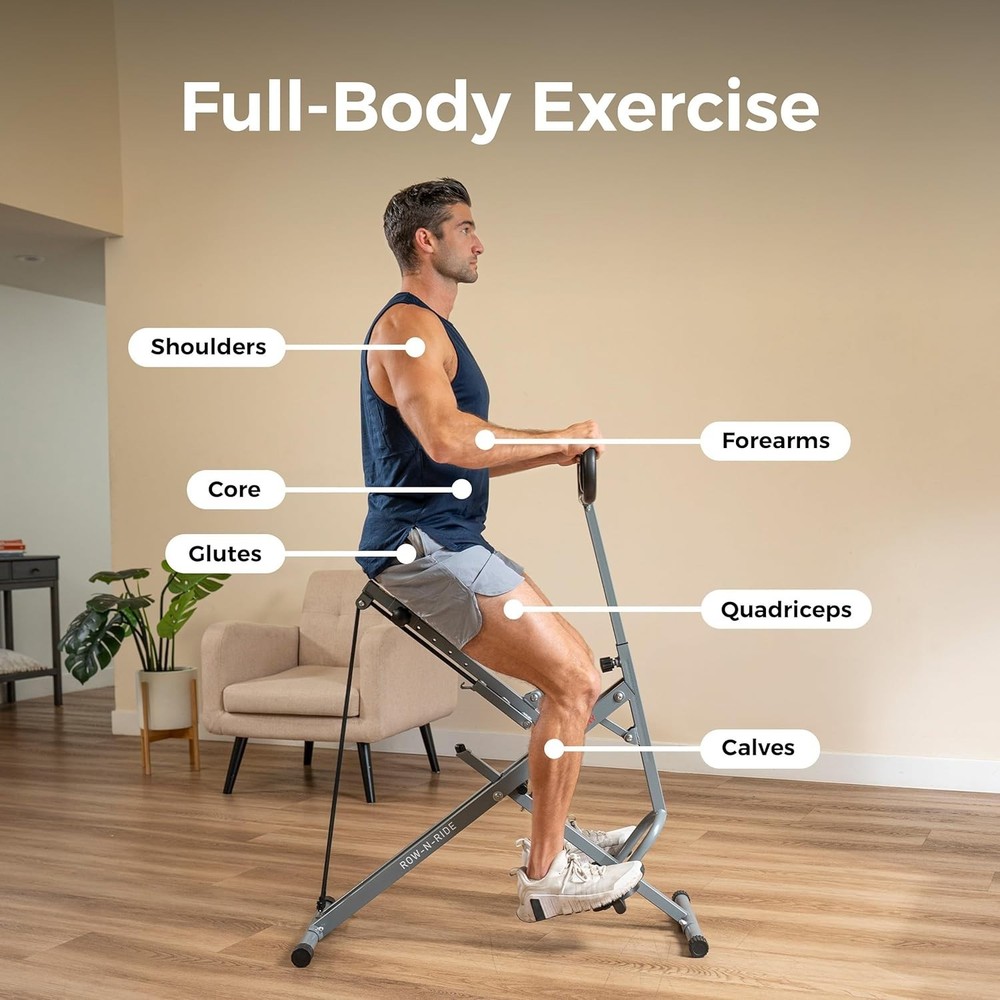 Smart Row-N-Ride Glute & Leg Trainer – Foldable Squat Rower with App Connect