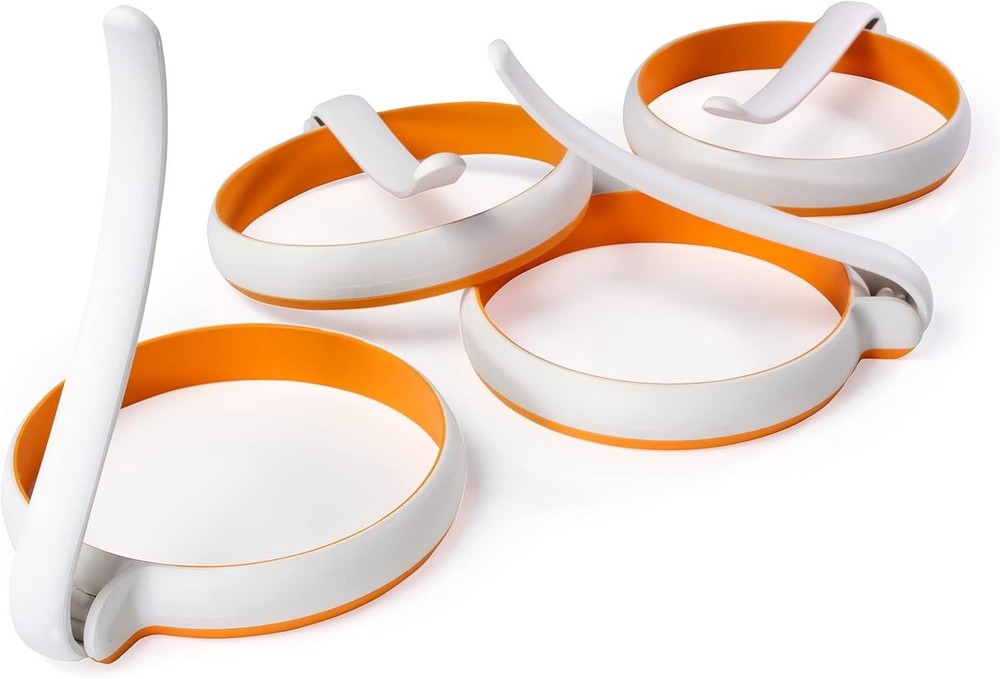 Silicone Fried Egg Rings, 4-Pack - Nonstick, Round Mold