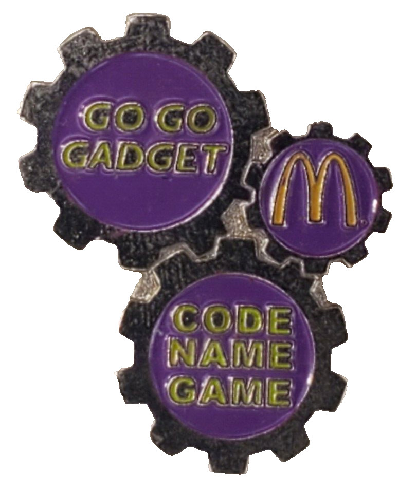 Vintage 1989 McDonalds Go Go Gadget Code Name Game Employee Lapel Pin