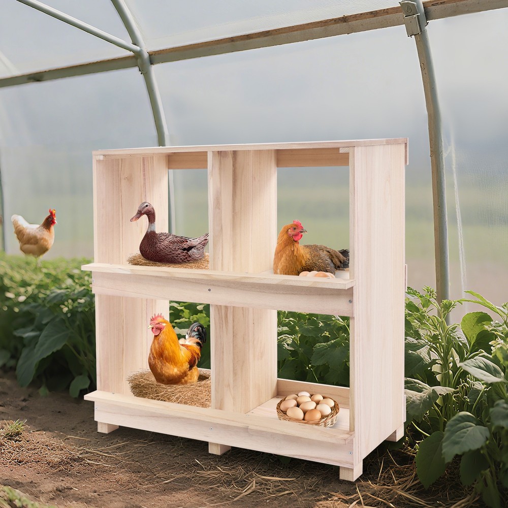 hicken Laying Boxes, 4 Hole Nesting Box for Chickens, 4 Compartment Nesting Box