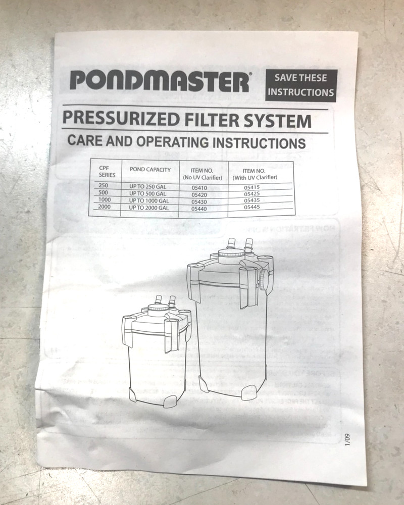 PondMaster Pressurized Filter System CPF 2000