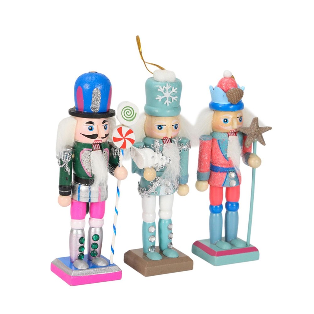 3x Christmas Nutcracker Ornaments Christmas Tree Decorations Desktop Crafts