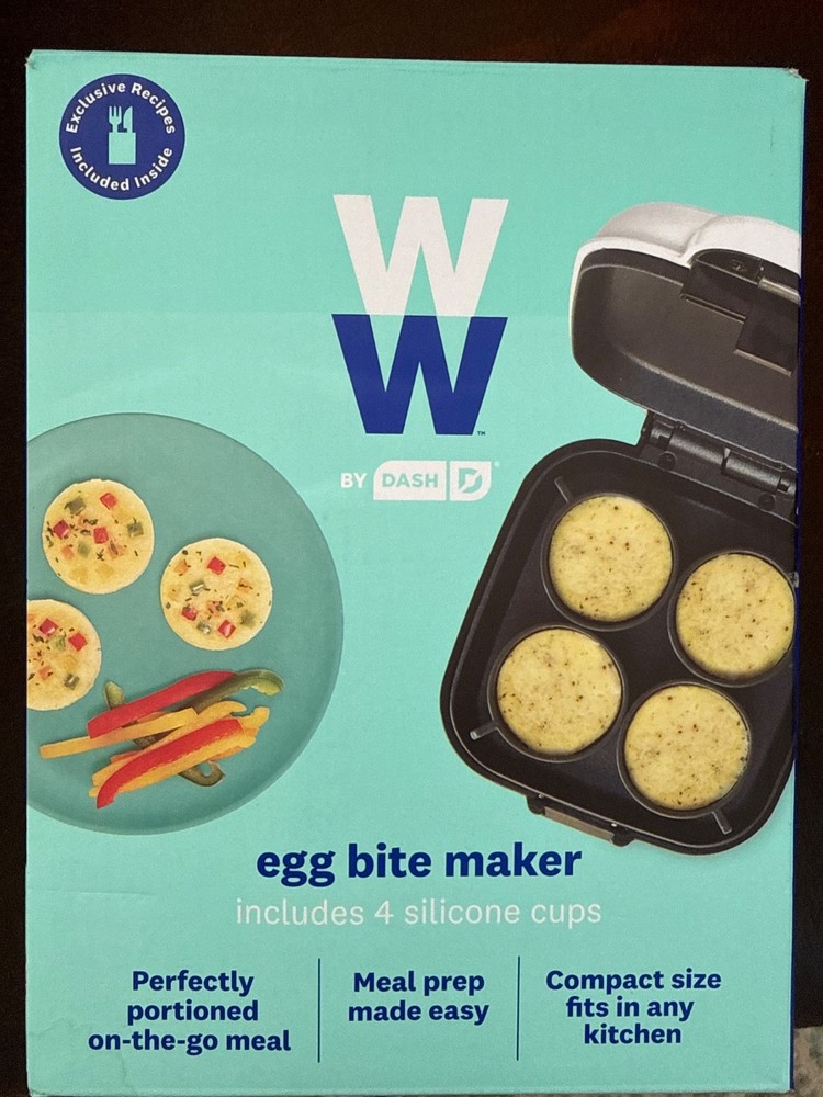WW Dash Egg Bite Maker with manual and recipe guide
