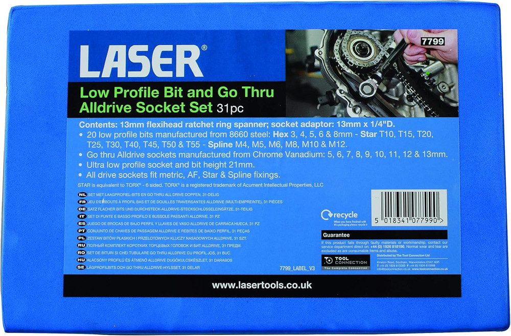 31-Piece Low Profile Bit & Go Thru Alldrive Socket Set - Ultimate Tool Kit