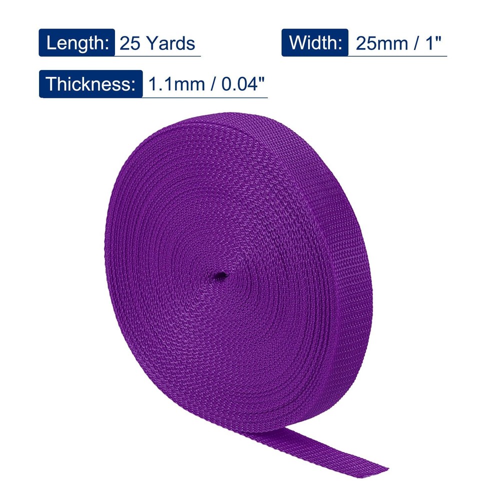 Lightweight Polypropylene Webbing Strap 1" 25 Yards Red Purple Strapping