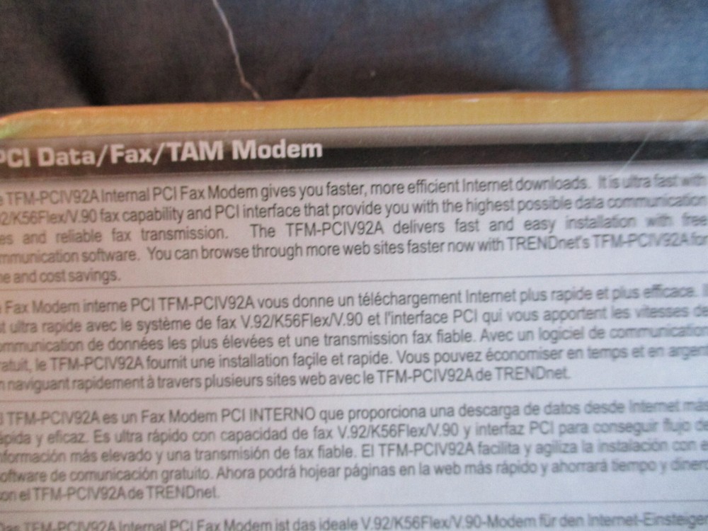 TRENDnet TFM-PCIV92A 56K PCI Data/Fax/TAM Modem NEW