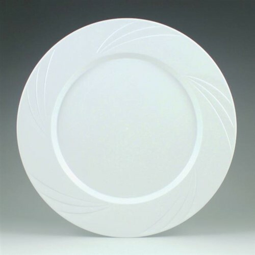 Newbury White Plastic Plates 9.5" 15 Pack White Plastic Party Tableware