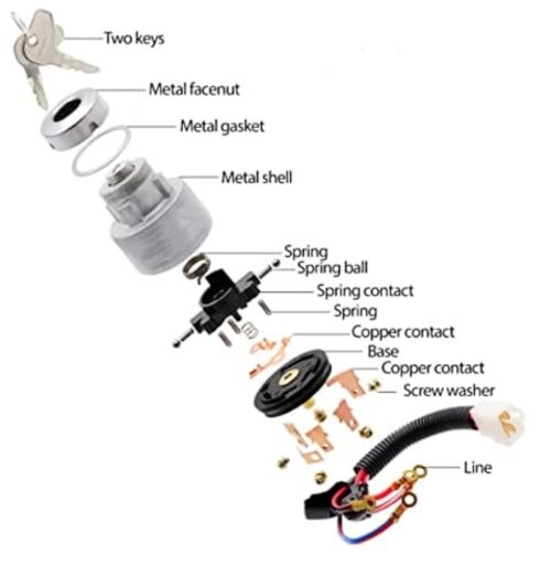 TC020-31820 Ignition Starter Switch with 4 Position 5 Terminals Replacement