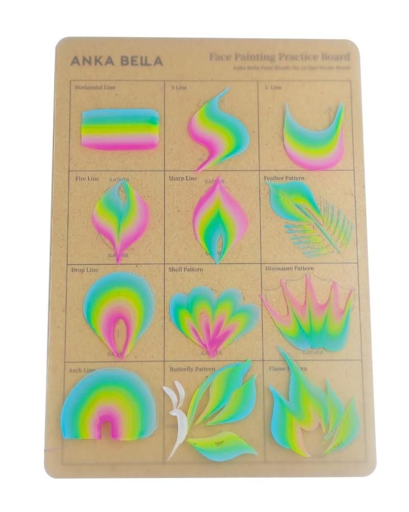Reusable Face Paint Practice Board7pcs Face Painting Practice Sheet with Vari...