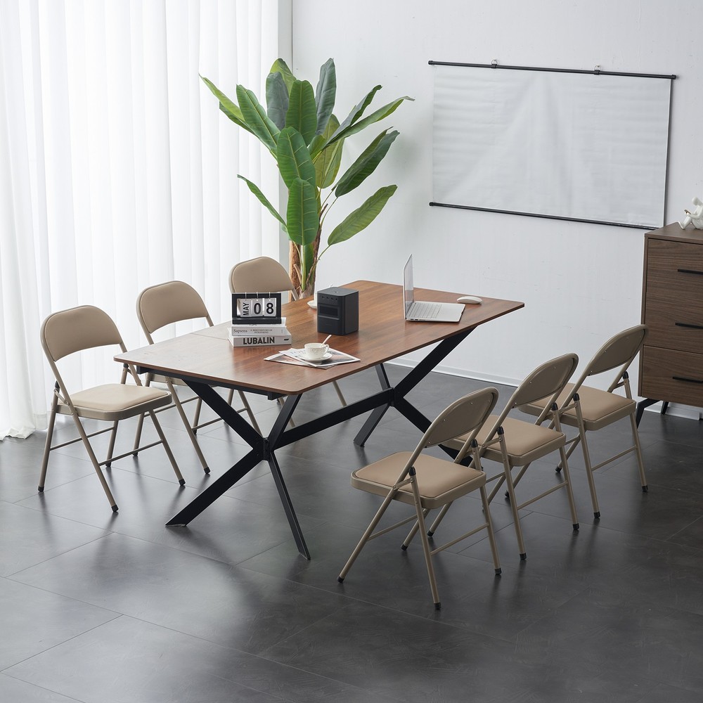 4pcs Elegant Foldable Iron & PVC Chairs for Convention & Exhibition Light -