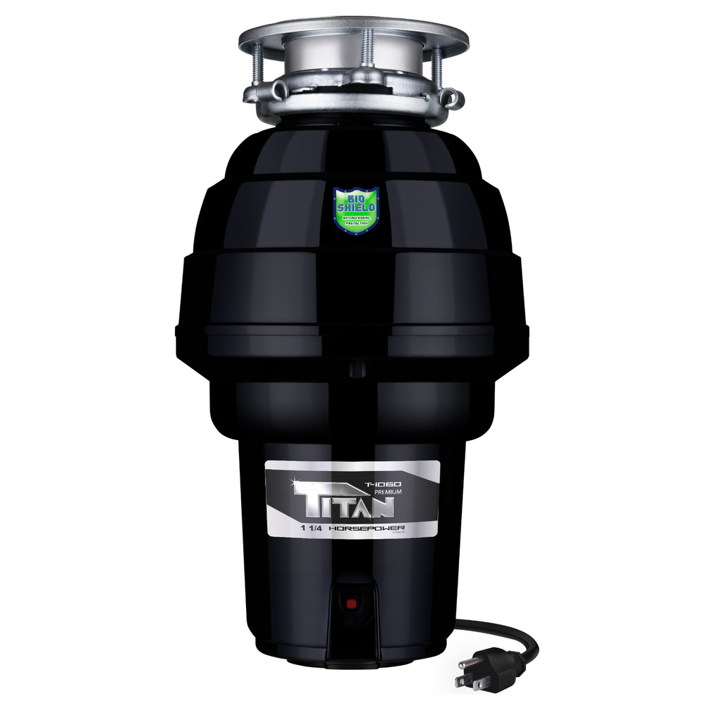 Titan 1.25 HP Premium Kitchen Garbage Disposal with Power Cord, Anti-Jam & Quiet