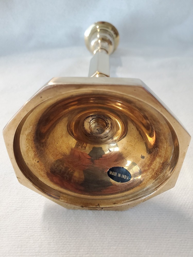 Vintage Solid Brass 7.5" Candlestick Made In India