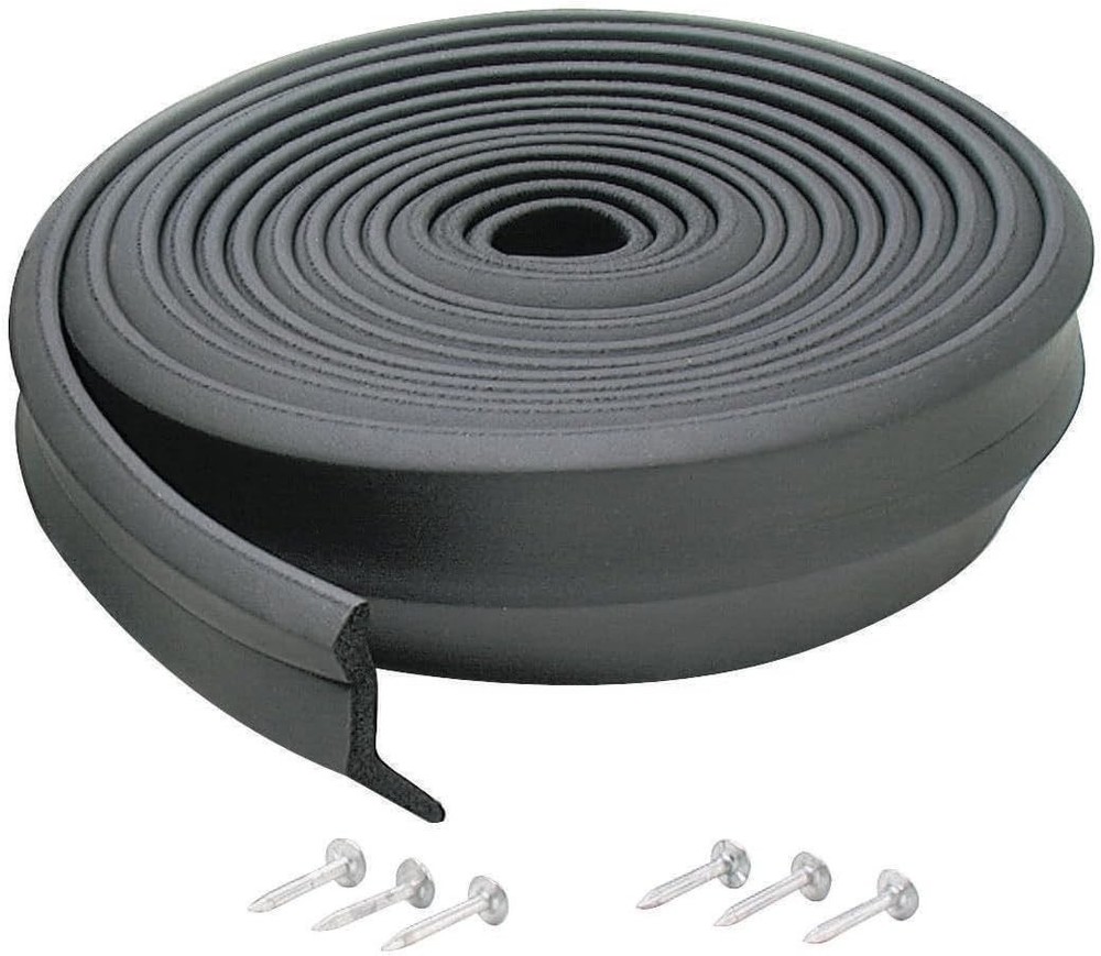 Durable Black Rubber Weather Sealer - 9 ft. Garage Door Insulation Solution