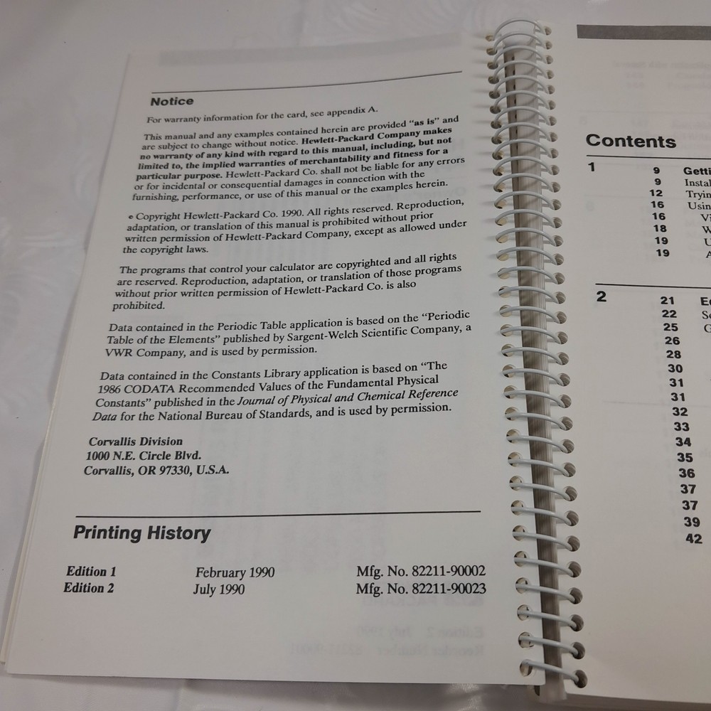 HEWLETT PACKARD HP Solve Equation Library Application Card Owner's Manual 8211A
