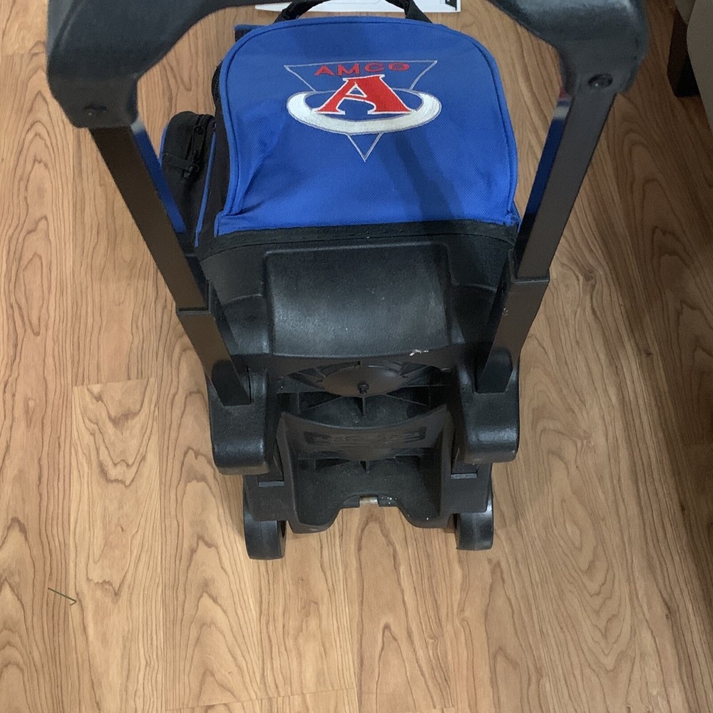 AMCO Double Bowling Ball Blue Roller Rolling Bag NICE Used Condition