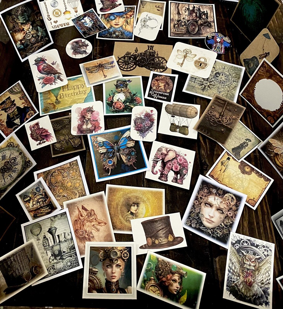 Steampunk Bag - Collection Of 60 Mini Steampunk Prints