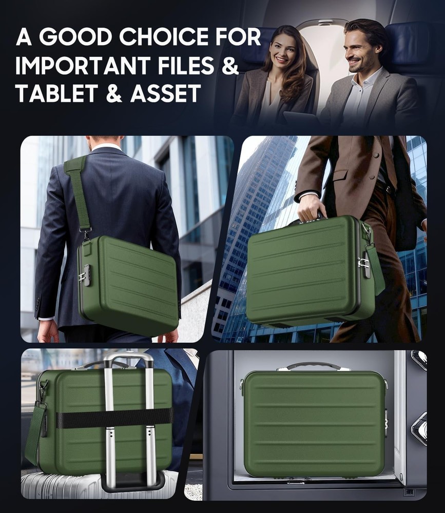 Elegant Fireproof Safe Box for Documents - Smart Storage Solution (Alpine Green)