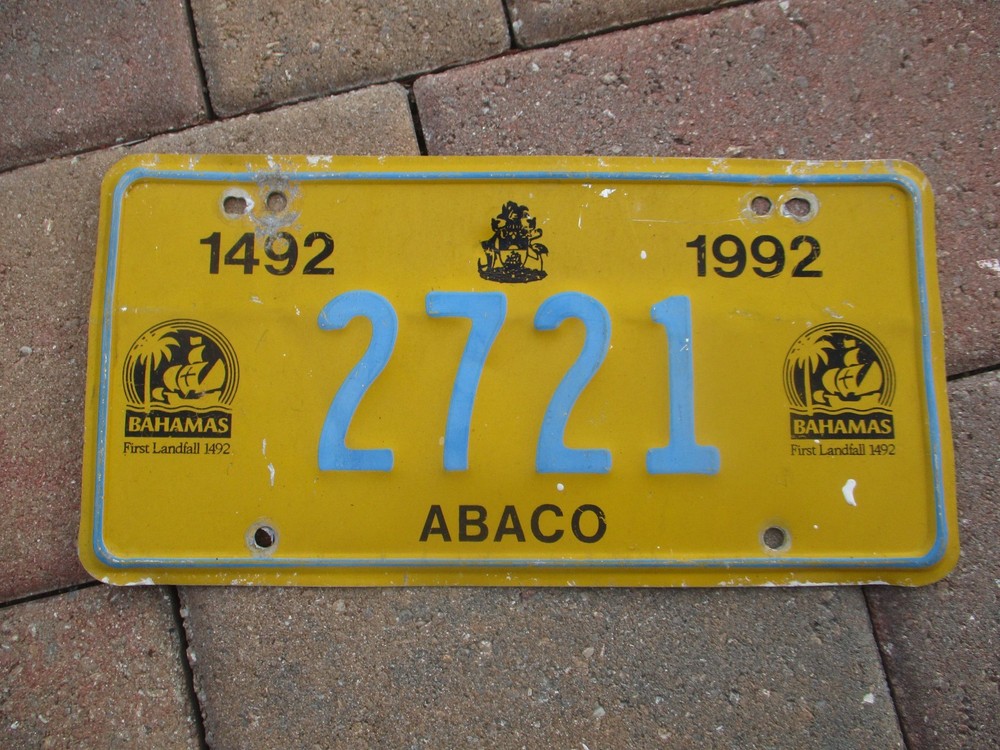 Bahamas ABACO  license plate #  2721