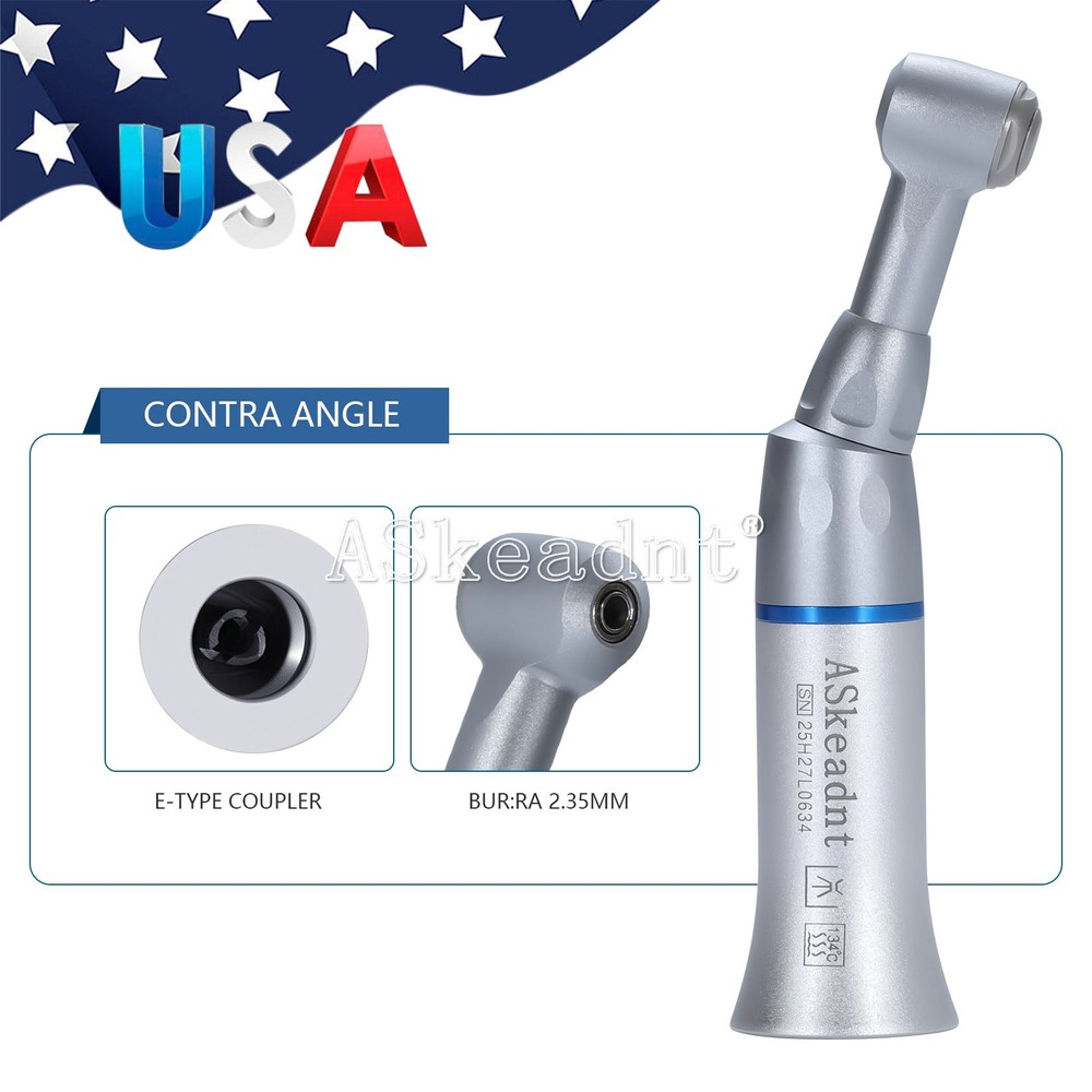 ASkeadnt Dental Low Slow Speed Push Button Contra Angle Handpiece E-type fo