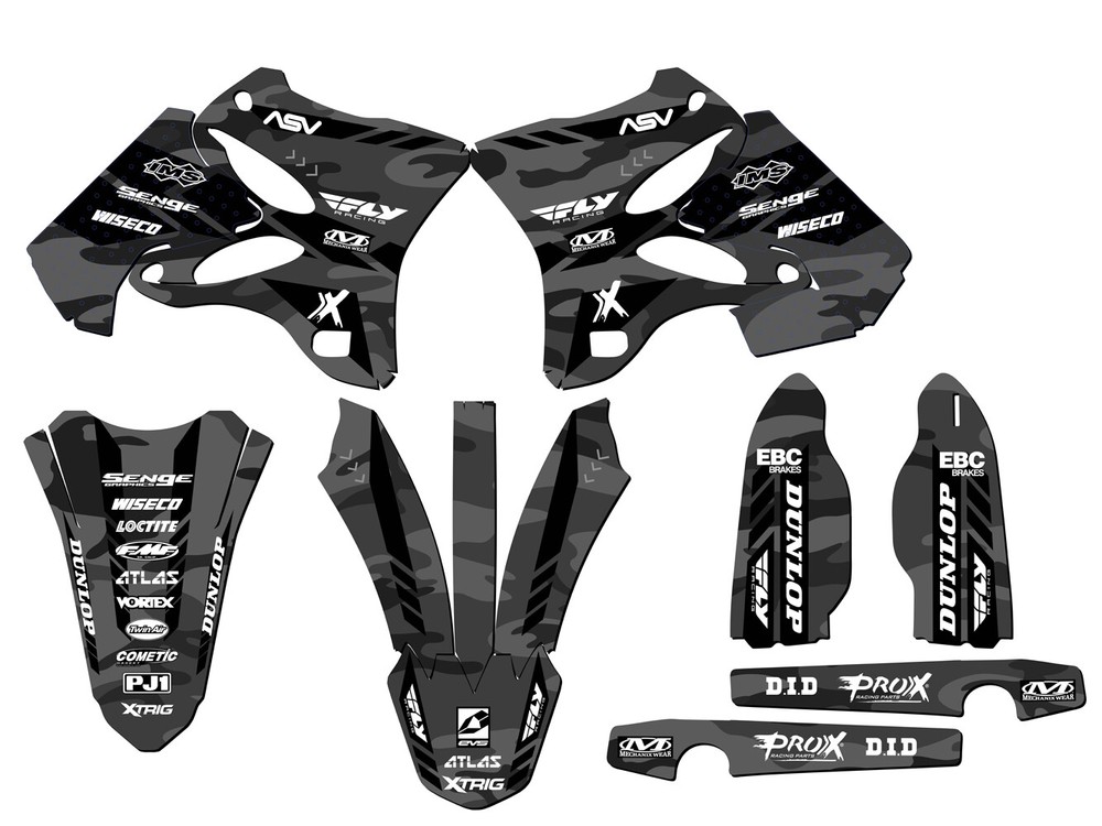 2008-2014 YZ 250 2-STROKE APACHE Grey Senge Graphics Kit Compatible with Yamaha