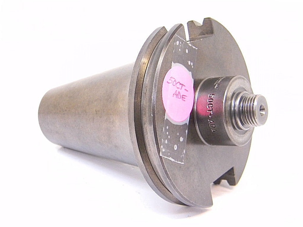 USED DEVLIEG MICROBORE CAT50 THREADED BORING HEAD ADAPTER 5/8"-18 x CAT-50