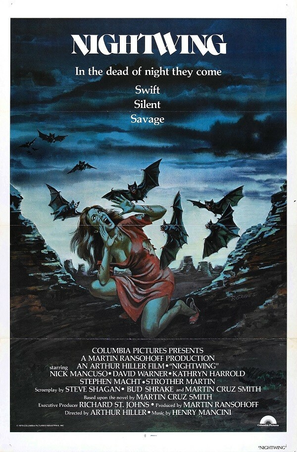 NIGHTWING / Steve Shagan 1978 Screenplay, Nick Mancuso killer bats plague Horror