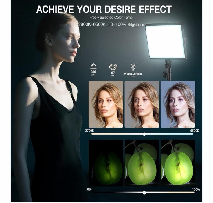 Professional 2-Pack LED Video Light Kit with Adjustable Tripod & USB-C Power