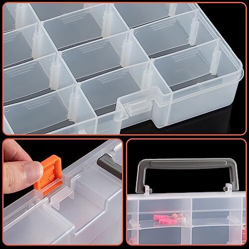 Double Sided Thread Box Storage 46 Grids Sewing Organizer Box for Beads Crafts