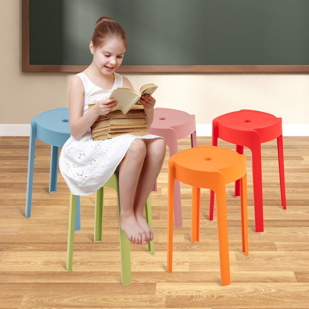 Plastic Stool Adult Thickened Bench Home Living Room Stacking Dining Table New