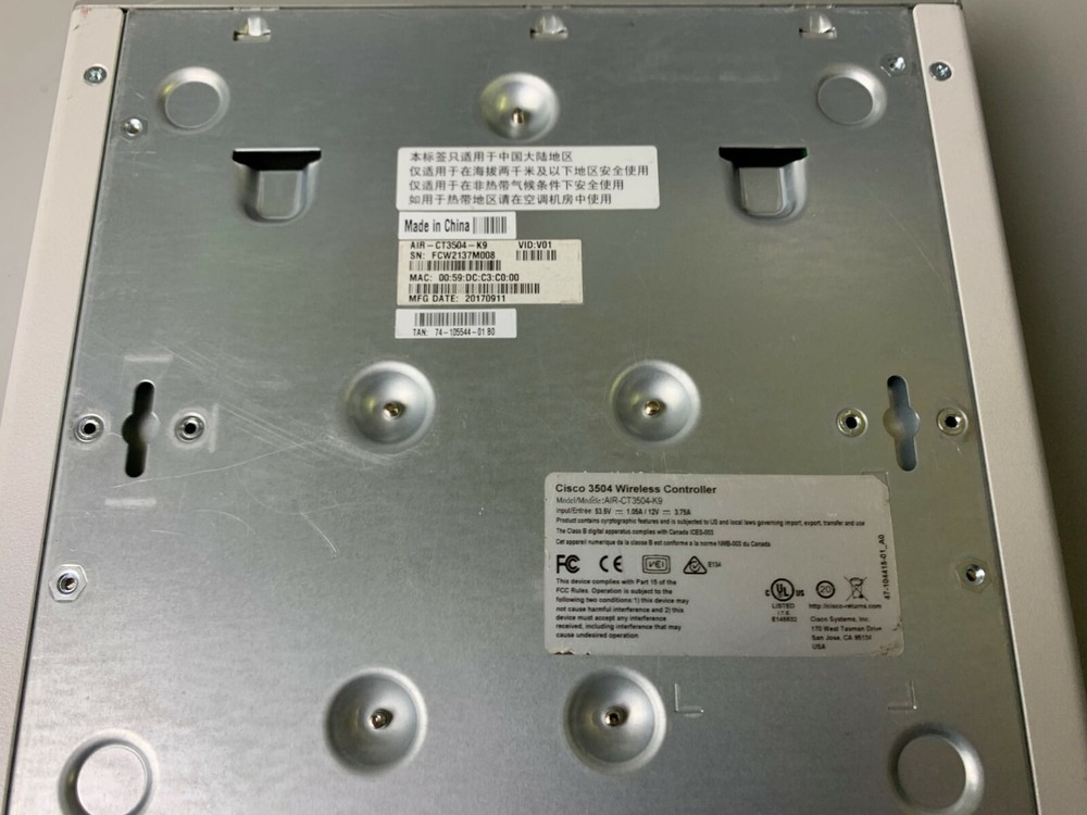 Cisco AIR-CT3504-K9 Wireless LAN Controller W/ POWER ADAPTER - Same Day Shipping