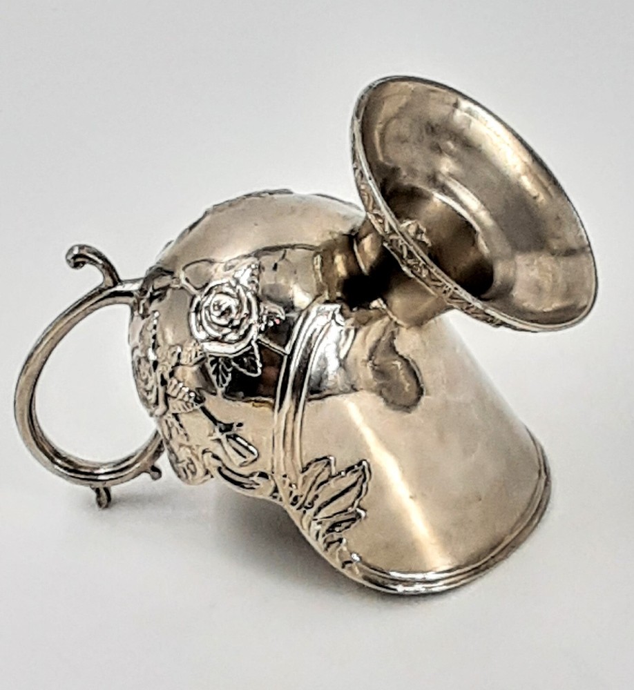 Vtg Silverplated Sugar Scuttle Ornate Roses Pattern Gilded Age Bridgerton