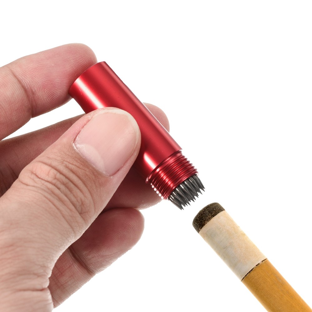 Snooker Billiards Billiard Stick Shaper Tip, with Keychain, Red