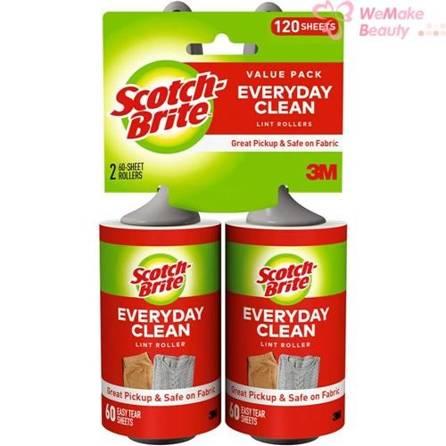 Scotch Brite Everyday Clean Lint Roller 2x60 Sheet Rollers New