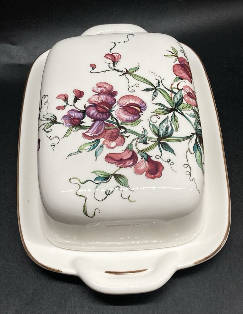 BOTANICA Villeroy & Boch 8 7/8" Rectangular Butter Dish Lathyrus Tuberosus