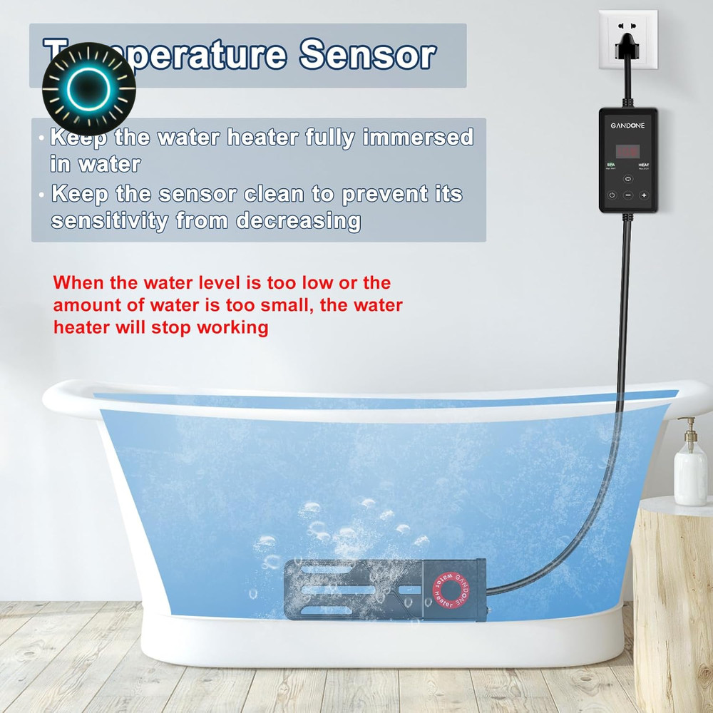 Dual Spa Water Heater Portable Hot Tub Immersion Water Heater Cast Aluminum Sub