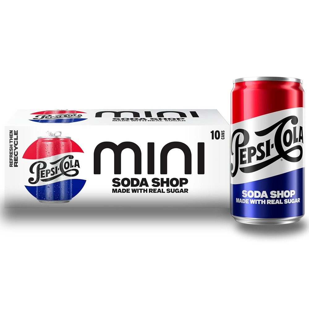 Real Sugar Soda Mini Cans, 7.5Oz Mini Cans, (10 Pack) (Packaging May Vary) ​