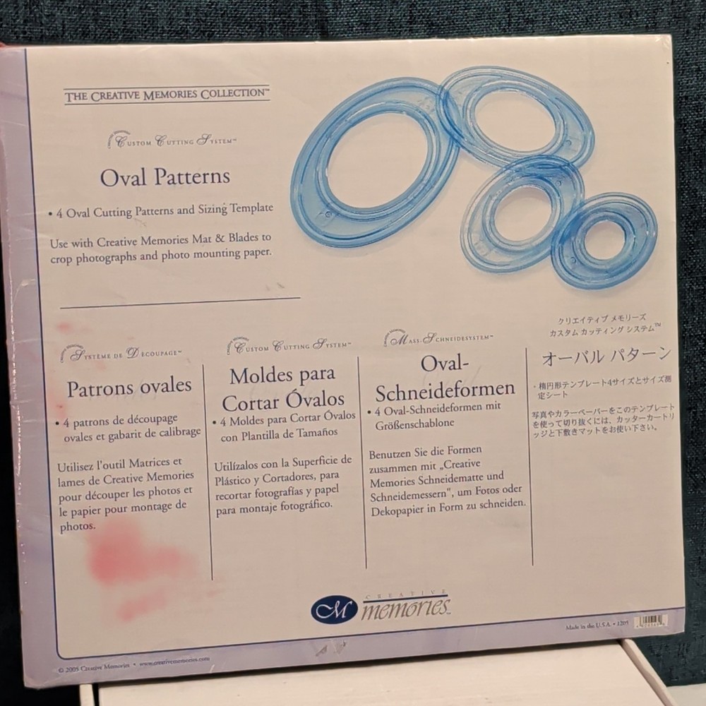 Creative Memories Custom Cutting System 4 Oval Patterns A33 Template Set SEALED