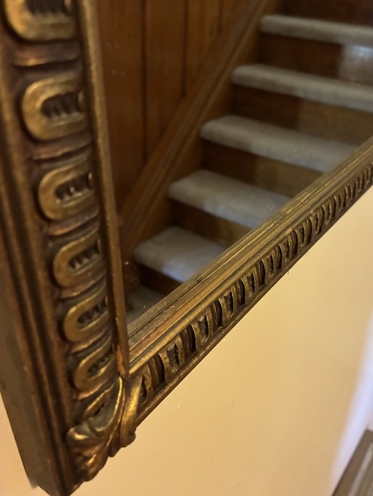 Vintage Wall Mirror Hollywood Regency Neoclassic Urn Gilt Rectangular 18”
