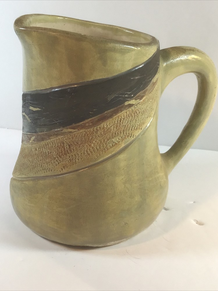vintage hand thrown pottery pitcher